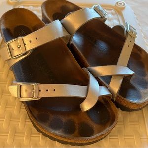 BIRKENSTOCK MAYARI SILVER LEATHER-size 37